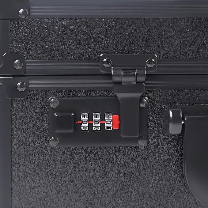 Barber Carrying Case,Large Barber Beauty Salon Tool Kits Storage,Portable Travel Carry Case for Barber Hair Stylist Pet Groomer, for Clippers Trimmers Scissors Blades Guards Shears (Black)