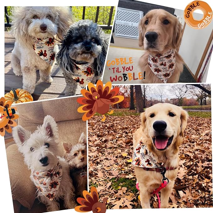 Thanksgiving Dog Bandana Funny Gobble Turkey Costume XL 75lbs+