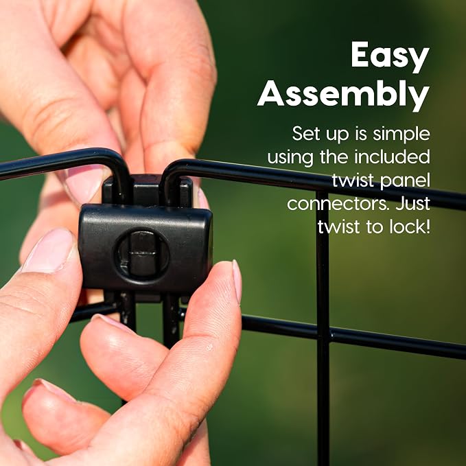IRIS USA 8-Panel Exercise Pen, Heavy Duty, Black | Indoor Or Outdoor, Foldable Wire Frame, Coated Steel Bars, Durable Wire Design, Folds Flat