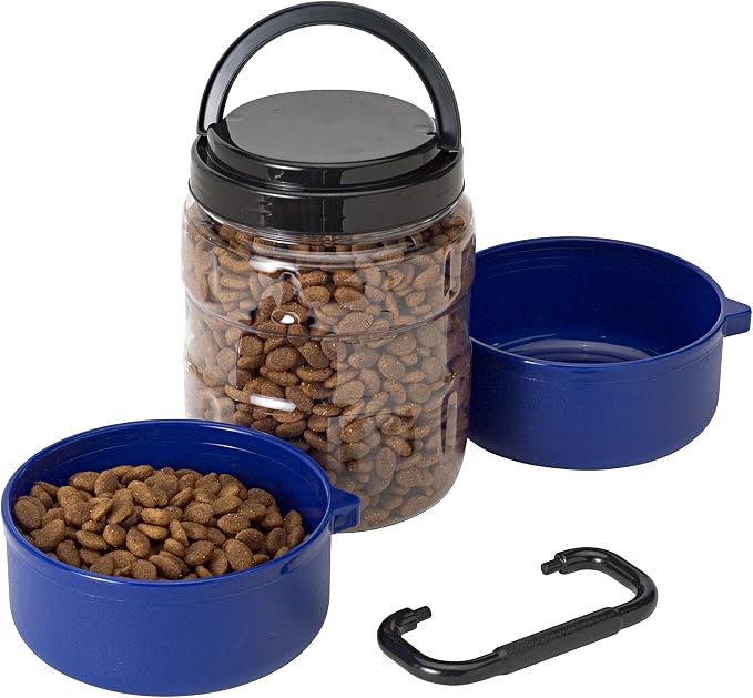 Gamma2 Vittles Vault Travel-Tainer (6 Cups) Portable Food Storage Container, Blue (Pack of 2)