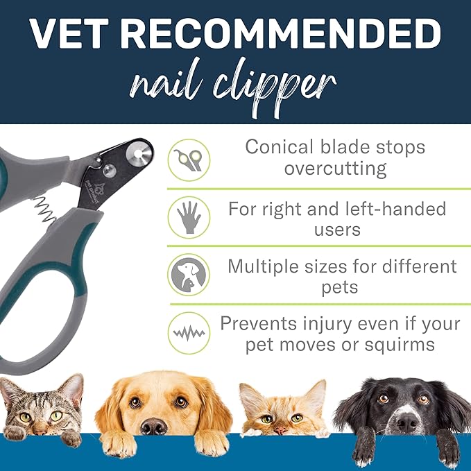 Zen Clipper Pet Nail Clipper for Dogs – Dog Nail Clipper for Safer Grooming and Nail Care - Clean, Quiet, and Easy-to-Use Stainless Steel Dog Nail Trimmer - (3mm Hole)