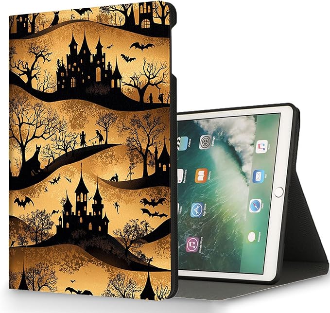 for Microsoft Surface Go 4/3/2/1-10.5" 2021 Tablet Case,Auto Wake/Sleep,Adjustable Stand Protective Cover - Halloween Castle Bat