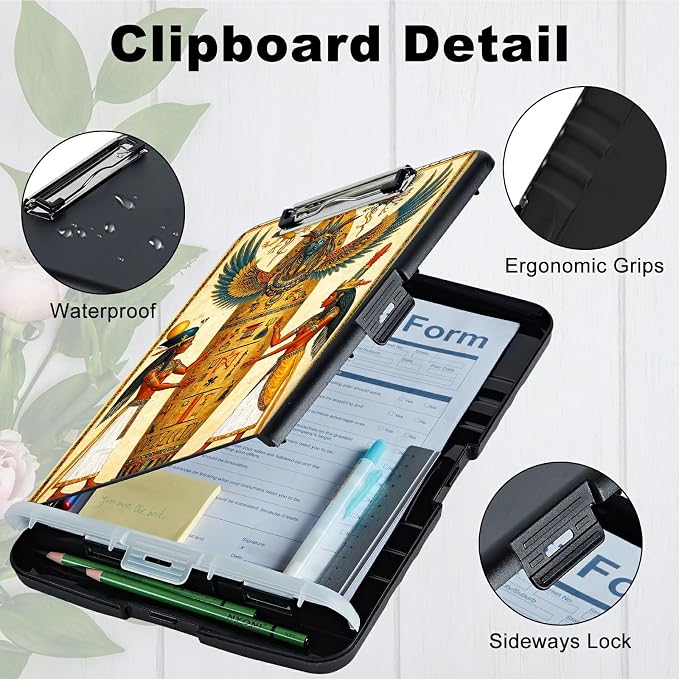 A4 Clipboard with Storage Pen Holder, Clipboards Organizer Nursing Clipboard Foldable File Folder Plastic Clipboard Folio Clip Board for Office Work Classroom Doctor, Man Africa
