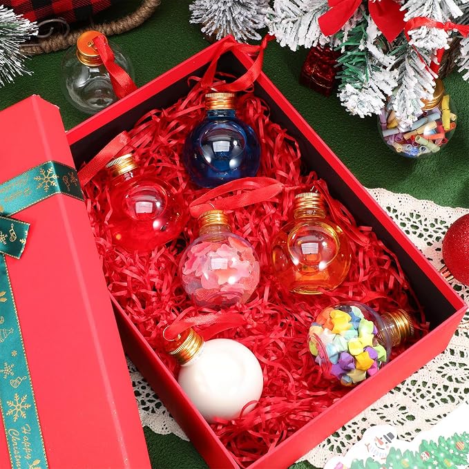 10pcs Christmas Bulb-shaped Juice Bottles with Leak-proof Protective Lid Covers, round Pet Plastic Party Juice Bottles for Holiday Decoration and Gift Packaging