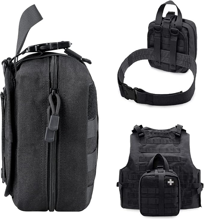 LIVANS 1000D First Aid Bag Empty, Medical Ifak Pouch for Emergency & EMT | Molle Compatible, Rip-Away & Quick-Release Design, Versatile for Tactical, Camping, Hiking and Travel