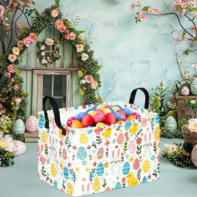 Gift Toy Storage Basket for Girls and Boys, Storage Organizer for Nursery Hamper Home Bedroom Laundry Hamper Shelf Easter Baskets
