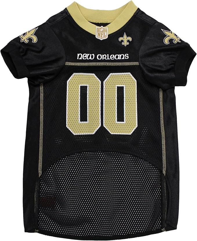 Pets First NFL New Orleans Saints Dog Jersey, Size X-Small, Football Shirt Costume for Pet, Dog Sports T-Shirt, NFL Team Clothing for Cats, Licensed Pet Apparel Available in 7 Sizes and 32 Teams