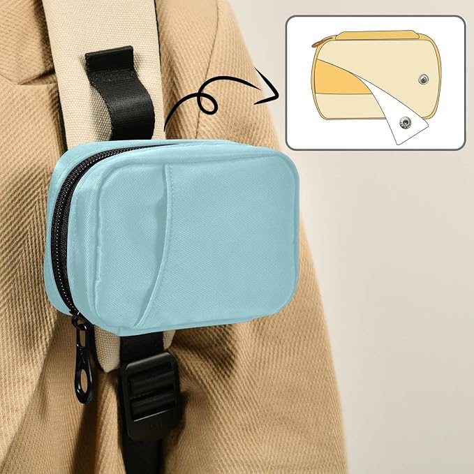 Naanle Pill Box 7 Day Pill Case Travel Pill Organizer Bag Zipper Portable Weekly Case Compact Size Vitamin Supplement Holder, Solid Color Sky Blue 4.6 x 3.14 x 1.88 Inch 1.0 Count 0.12 kilograms