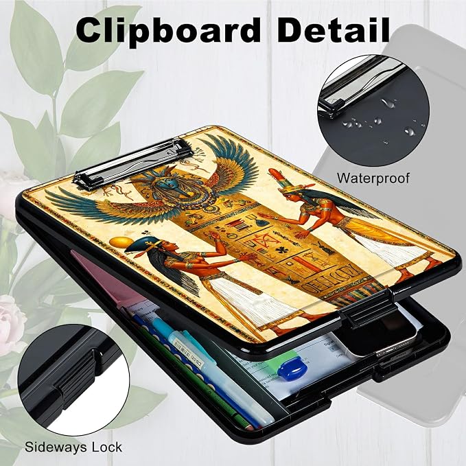 Heavy Duty Storage Clipboard, Slim Nursing Clipboard with Internal Pen Case, Portable File Organizer Case for A4 Letter Size Paper Office Medical Professionals, Man Africa