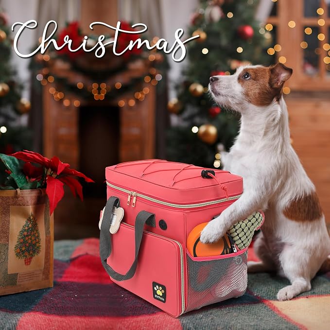 Multi-Function Pet Travel Bag - Ideal for Week Away/Overnight Trips - Cat & Dog Travel Accessories with Diaper Bag Style & Multiple Pockets
