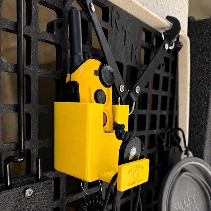 SparkDog GrabNGo E-Collar Dock, Fits Large RuffLand (Yellow, Standard) | Crate-Mounted Holder for E-Collar Remote & Strap, Durable K9 Accessory for Dogs, Made in USA
