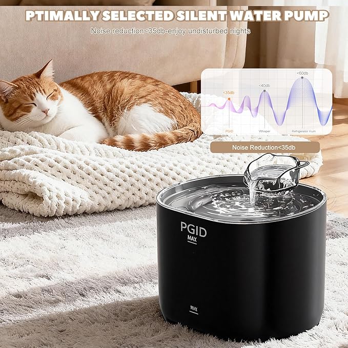 Cat Fountains for Drinking,74Oz/2.2L Pet Cat Water Fountain, Corded Automatic Water Dispenser for Cats Dog,Pet Dog Water Bowl Dispenser with Quiet Pump for Indoor