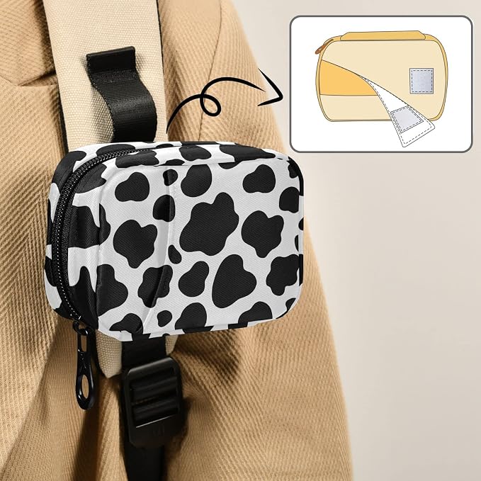Cow Print Pill Case, Weekly Portable Pill Bag Container 7 Days Pill Box Organizer Vitamin Supplement Holder with Zipper for Travel Family Business