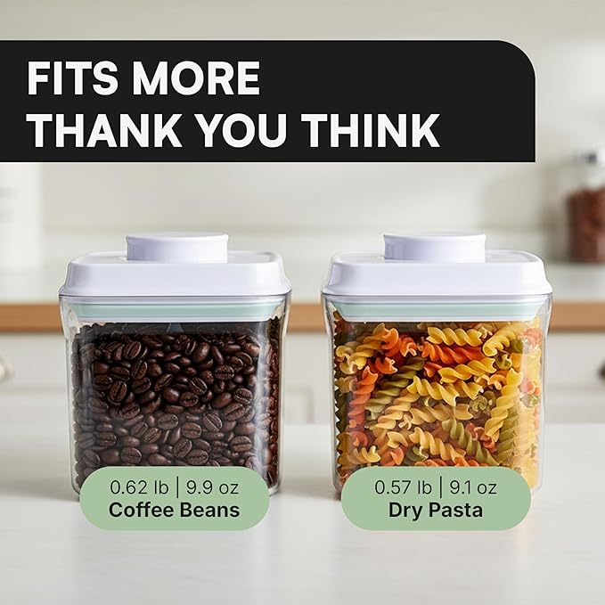 Bop Top Airtight Food Storage Containers | Pop-Top Lid | 3.5 Cups / 28 Oz | kitchen canister set, for flour, sugar, snacks, pasta, baking