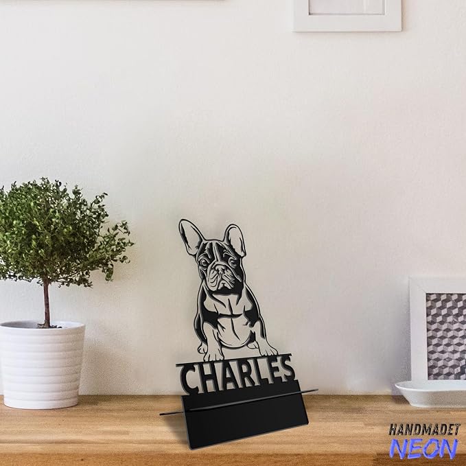 Personalized Bulldog Phone Holder, Custom Name Metal Desk Stand, Cute Pet Accessories Dock, Tablet, Smartphone Display Stands, Gifts for Friends, Dog Lovers, Teens, Christmas