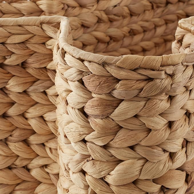 Casafield Dog Bone Shaped Storage Basket - Natural, Large Woven Water Hyacinth Pet Toy Organizer Bin