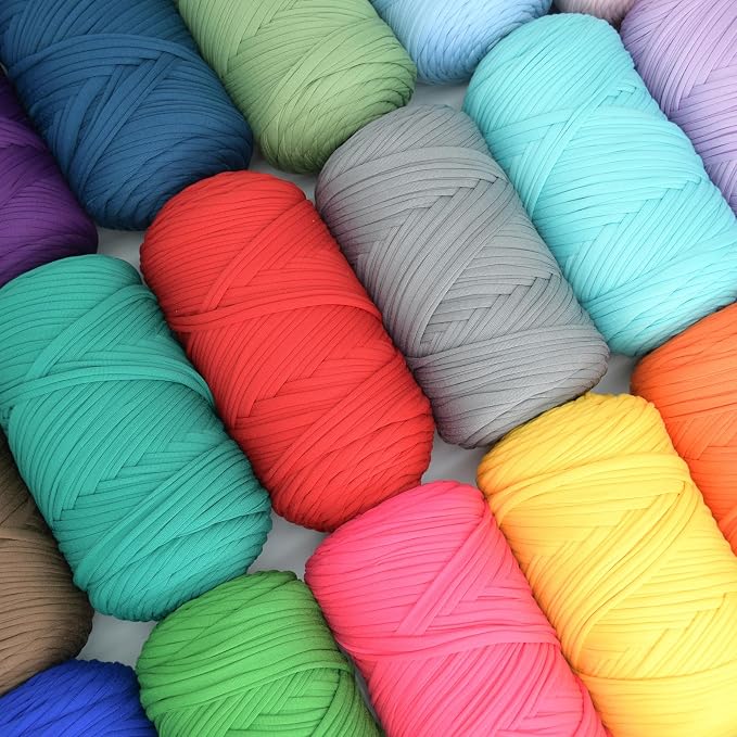 400g Tshirt Yarn for Crochet,Coffee Brown T Shirt Soft Elastic Fabric Chunky Thick T-Shirt Crochet Yarn for Crocheting Knitting Beginner Hand Knitting for Bag/DIY Craft/Home Decor-Dark Coffee