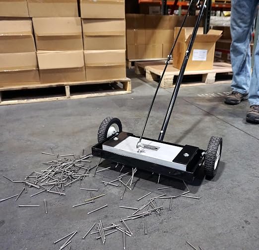 Master Magnetics Magnetic Floor Sweeper with Release - Heavy Duty Push-Type, 14" Sweeping Width, 1 Each, MFSM14RX