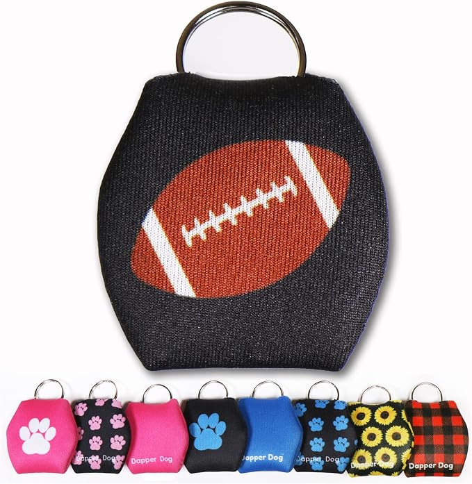 Dapper Dog - Dog Tag Silencer with Tag Ring (Black with Football)