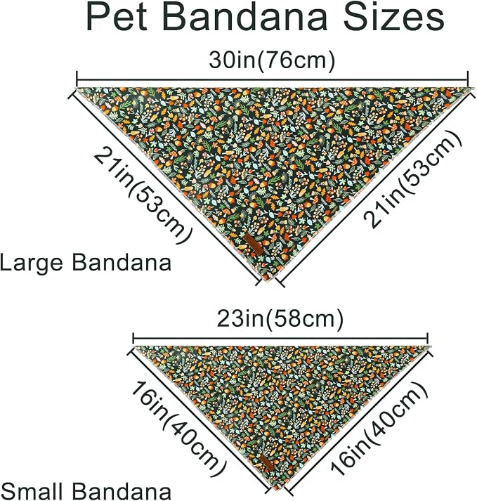 Fall Dog Bandana, UP URARA PUP Puppy Bandana for Small,Medium Dog, Comfortable Cotton Triangle Bid Scarf Dog, Pet Kerchief for Girl Boy Dogs or Cats, Fancy Fall Classic Dog Bid Scarf