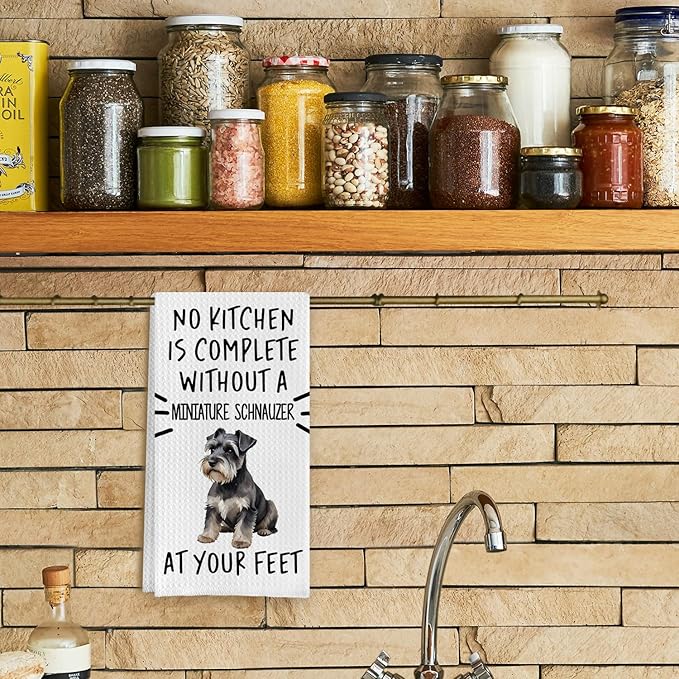 Miniature Schnauzer Gifts Kitchen Towels, Mini Schnauzer Gifts Dish Tea Towels, Dog Mom Gifts Hand Towels for Kitchen Decor, Dog Lover Gifts, 16x24 Inch