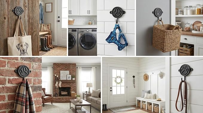 Aluminium Dog Paw Wall Hook for Wall Decor – Rustic Pet-Themed Coat Hook for Keys, Leashes, Towels, Hats & Bags – Decorative Heavy Duty Wall Mounted Hook for Entryway, Bathroom & Bedroom