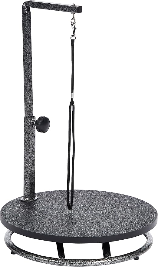 Pet Edge Master Equipment Round Pet Grooming Table – Rotatable Black 18” Diameter Grooming Table Perfect for Small Dogs
