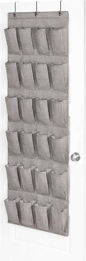 Whitmor Over the Door Shoe Organizer - 20 Section - Black Herringbone