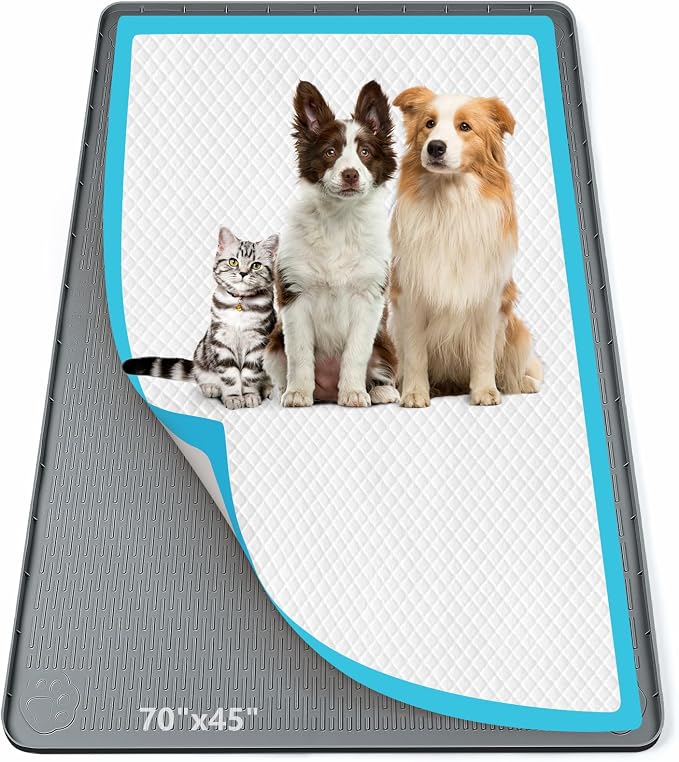 Pee Pad Holder for Dogs 70''x45'' Silicone Puppy Pee Pad Tray, Dark Grey | Extra Large Dog Potty Tray Leak-Proof, High Edge, No Spill Training Pads for Floor Protection, No Pee Pads