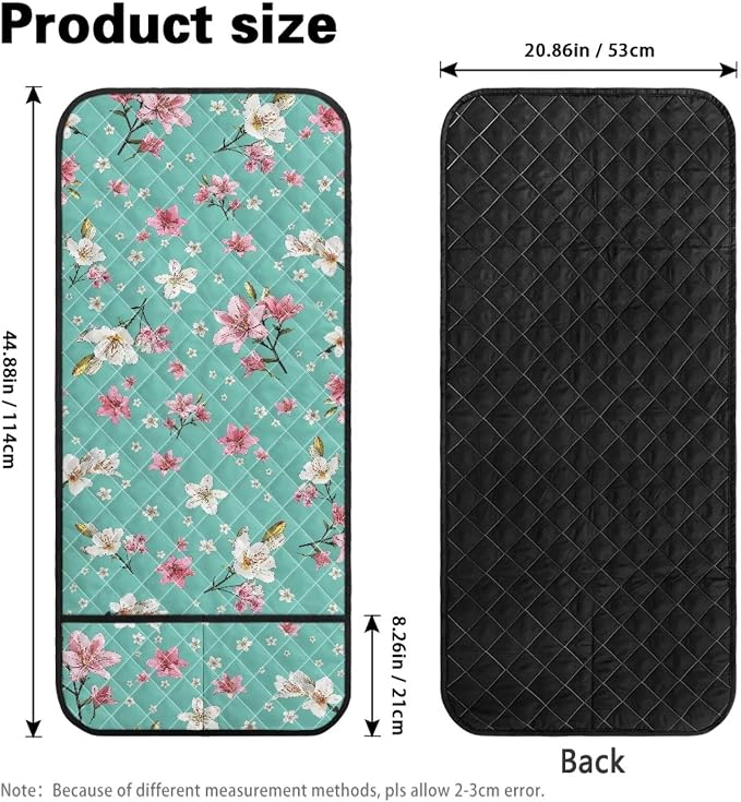 Floral Print Sofa Arm Covers Stretch Armrest Covers with Organizer Pockets Washable Couch Arm Cover Armchair Cover Anti-Slip Armrest Slipcovers Furniture Protector