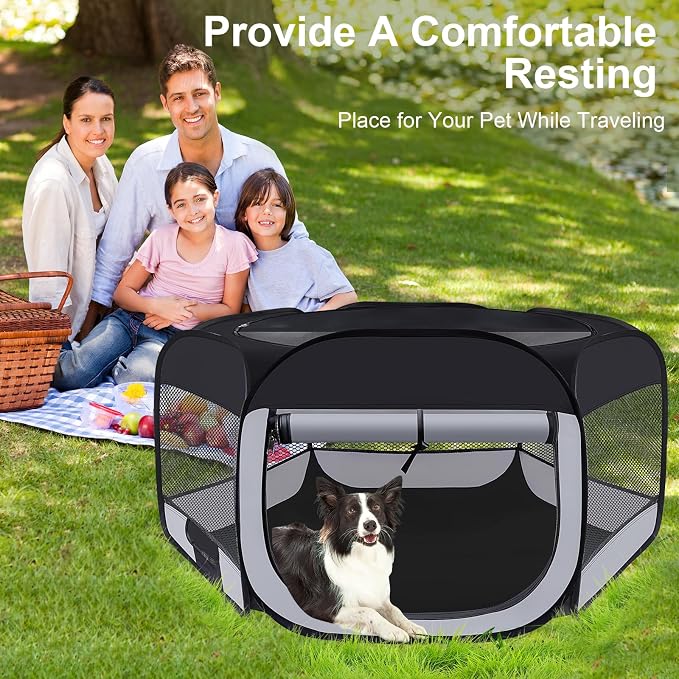 Puppy Dog Playpen Indoor, Kitten Cat Playpen,Pet Play Pen,Cat Crate(Grey,M) | Portable Dog Playpen, Puppy Dog Cat Play Pen for Indoors Kitten Playpen, Collapsible Small Cats Crate Cage for Small Dogs