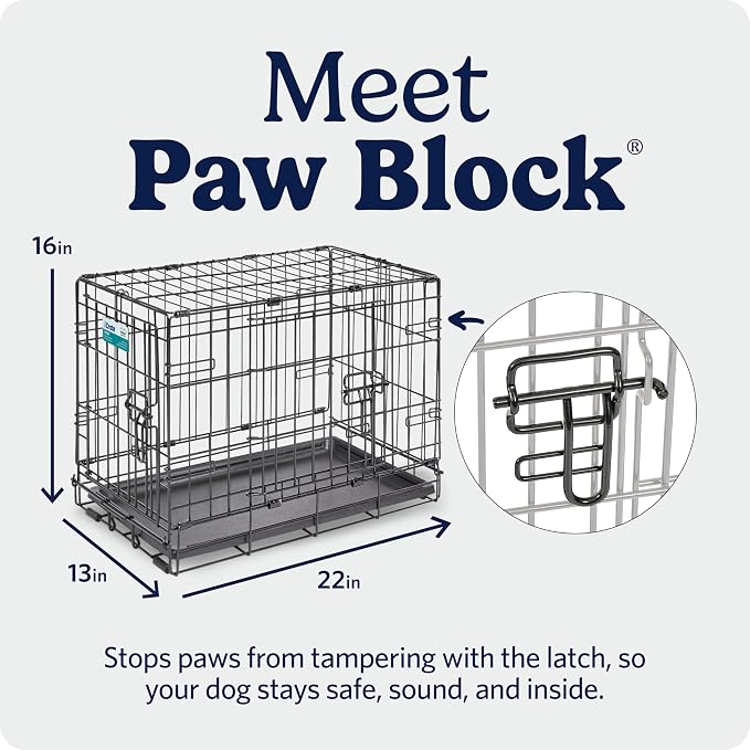 Midwest 22-Inch Double Door iCrate, for Extra-Small Breeds, Up to 15 lbs