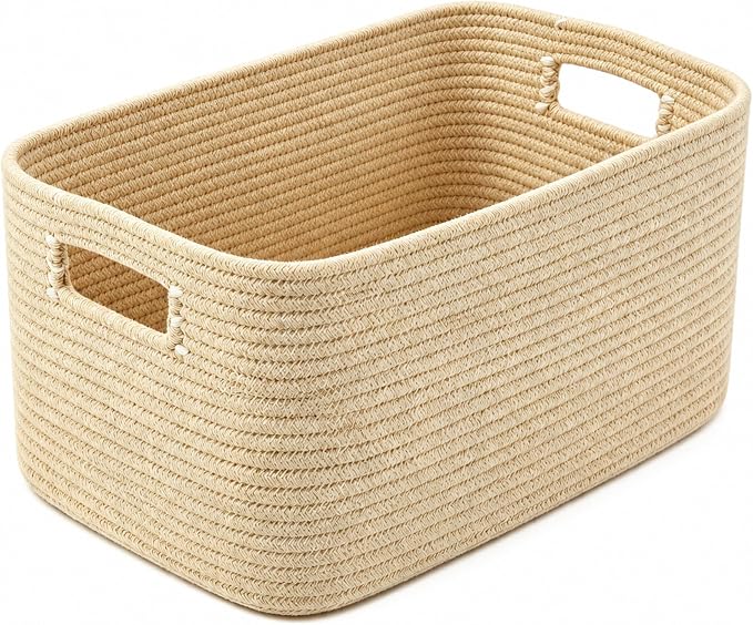 19.2GAL Sturdy Large Laundry Basket with Handles for Bathroom, Dorm Dirty Clothes, Portable Aesthetic Boho Cute Woven Storage Pillow Blanket Baskets for Living Room Decor Girls Boys Pets Toys Oatmeal