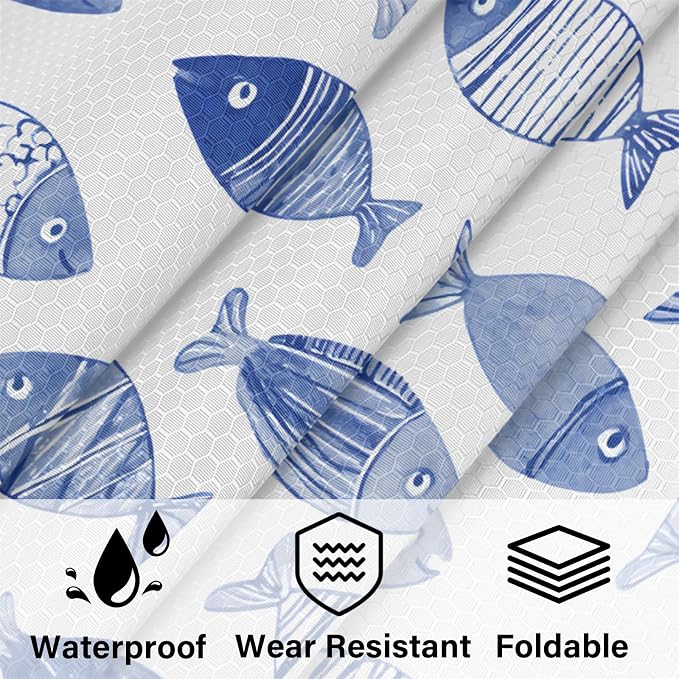TropicalLife Nautical Fish Print 6 Set Compression Packing Cubes | Compressible Expandable Luggage Suitcase Organizer Bags Space Saver Bags for Carry on