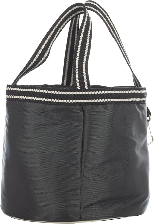 Equinavia Darby Mini Grooming Tote Bag for Horses, Dogs, Cats | Riding Supplies Organizer with 8" x 8" x 8.5" Interior - Black/Silver - One Size