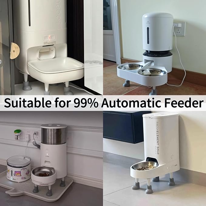 Pet Food Stand for Cats and Dogs Neck Health, Elevated Cat Feeding Station for 99% Automatic Pet Feeder & Water Dispenser