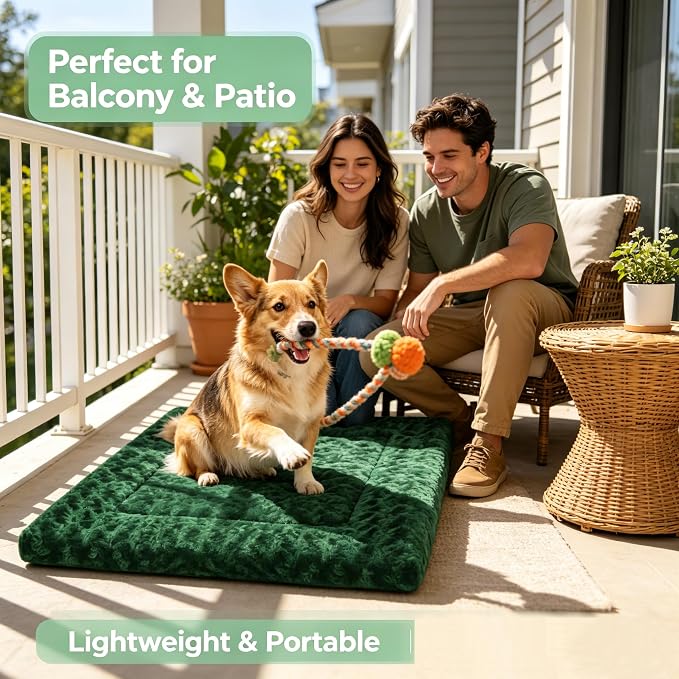 Dog Bed Mat - Dog Crate Pad - Reversible Dog Mat for Pet Comfort - Soft Bed Pads with Dual-Sided Design for All Seasons - Durable, Machine Washable Mat for Crates, Travel, and Home