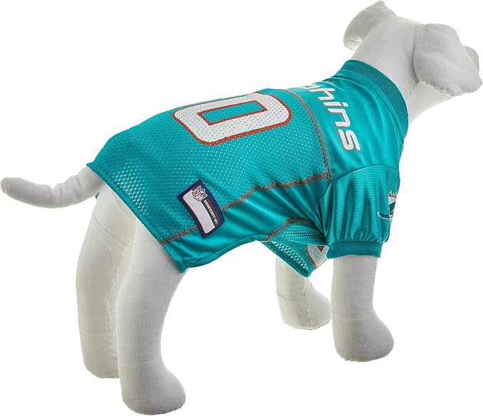 Pets First NFL Miami Dolphins Dog Jersey, Size Medium, Football Shirt Costume for Pet, Dog Sports T-Shirt, NFL Team Clothing for Cats, Licensed Pet Apparel Available in 7 Sizes and 32 Teams