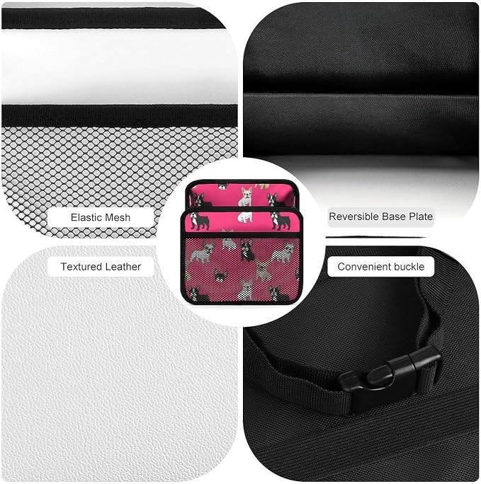 Car Organizers for Seat Back Vehicle Backseat Storage Pocket, French | Bulldogs Dogs Pets Puppy, Auto Hanging Pouch Trash Bag with Adjustable Buckle, Universal Fit for Vehicle Truck