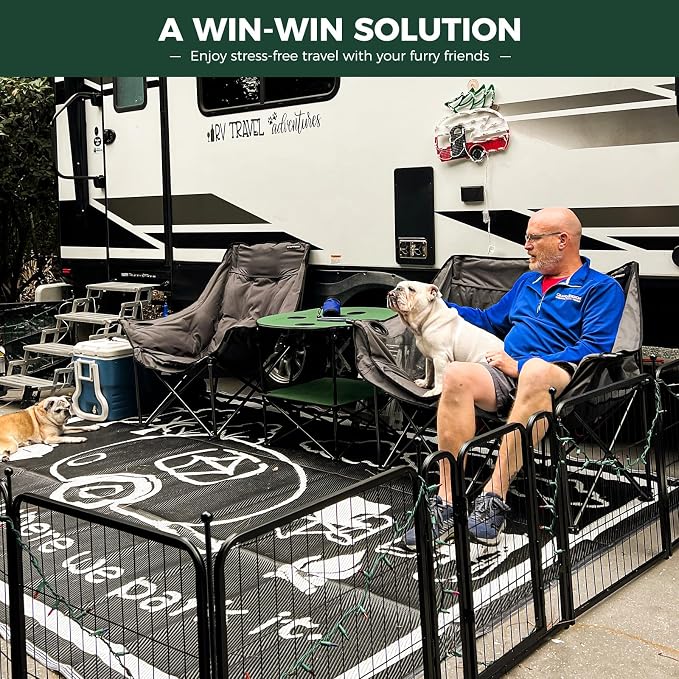 FXW Rollick Dog Playpen with Storage Bags, 24" H, 16 Panels | Heavy-Duty & Easy setup Play Area, 2 Bags for Easy Carry & Storage, For Puppies & Small Dogs, Patented
