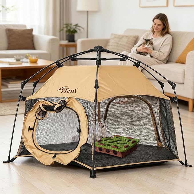 Cat Tent for Indoor and Outdoor Cat Enclosures(Outdoor, Tunnel, and Pet playpen) X-Large Portable Cat Tunnel Play Tents for Cats Rabbits and Small Animals