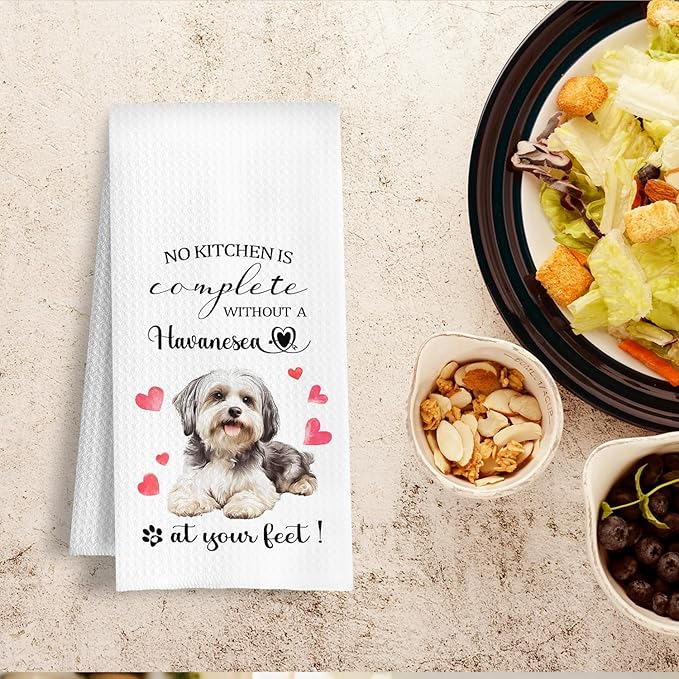 Havanese Gifts Kitchen Towels, Havanese Dog Gifts for Women Dish Tea Towels, Gift for Dog Lovers Owners Decorative Hand Towel for Kitchen, 16x24 Inch