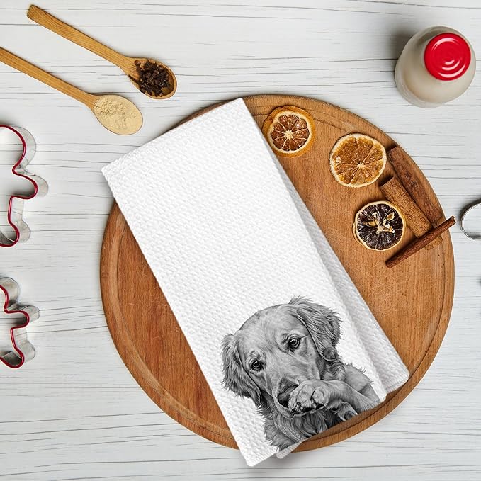 Golden Retriever Dog Bathroom Towels - Funny Black and White Dog Pet Bathroom Hand Towels - Golden Retriever Gifts for Women,