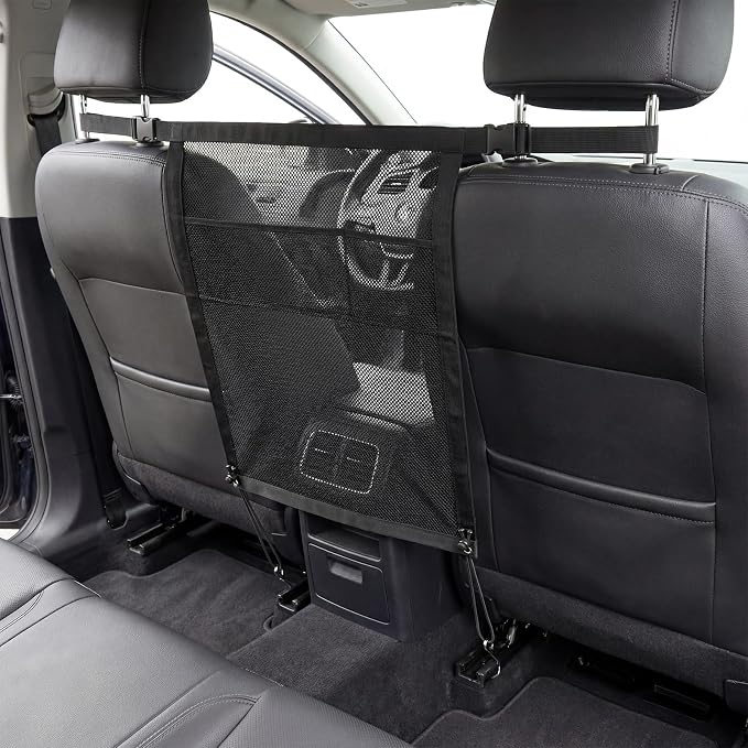 2026 New Dog Car Barrier with Mesh Organizer,Pet Safety Divider, Dog Car Net Easy Install for Cars & SUV,Truck