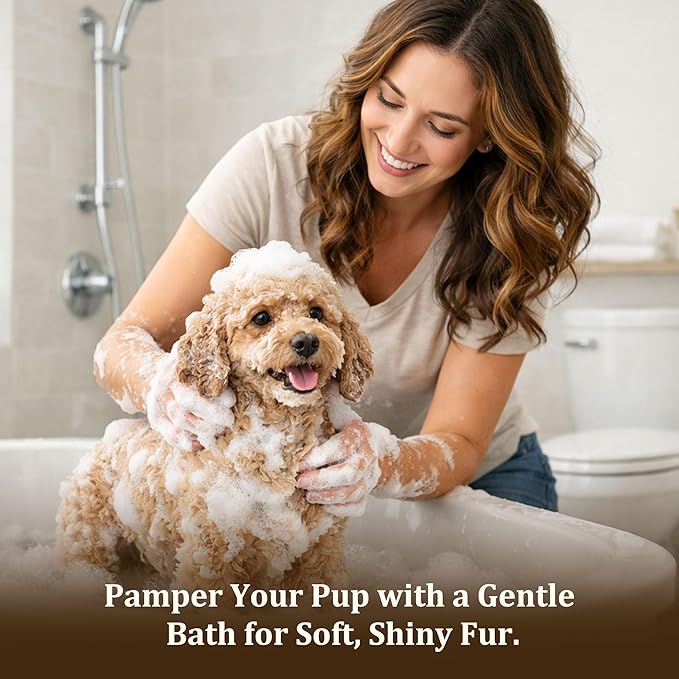 Oatmeal & Aloe Dog Shampoo and Conditioner, Oatmeal & Aloe Formula, pH-Balanced Gentle Clean, Helps Soothe Itchy, Dry Skin, Leaves Coat Soft & Glossy, Light Botanical Scent, 16 fl oz (1 Set)