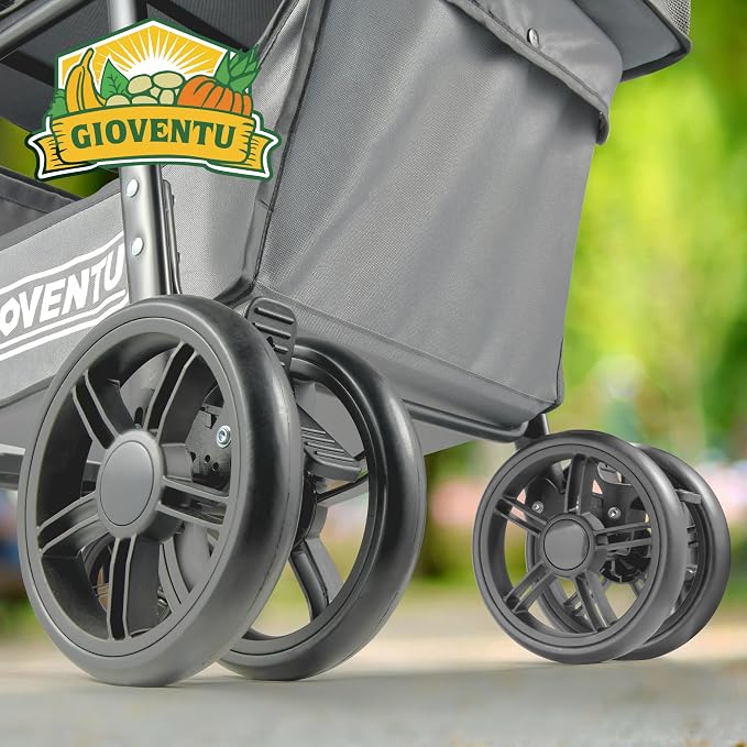 𝟐𝟎𝟐𝟔 𝐔𝐩𝐠𝐫𝐚𝐝𝐞𝐝 Folding Shopping Cart with Wheels, 80lbs Multi Use Grocery Carts with 360° Wheels & Removable Tote Bag, Multifunctional Portable Personal Shopping Carts for Groceries (Gray)