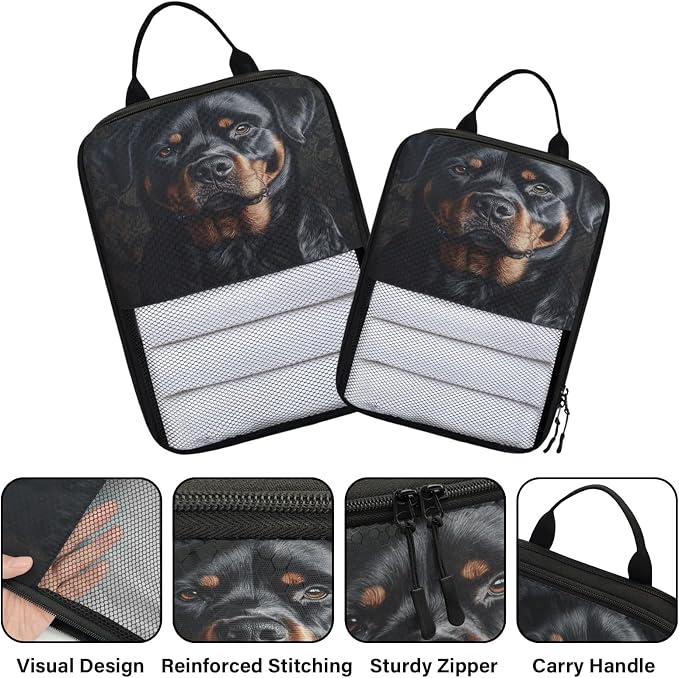 TropicalLife Funny Bernese Dog 6 Set Compression Packing Cubes | Travel Accessories Expandable Packing Organizers Space Saver Bags for Organizing Clothes