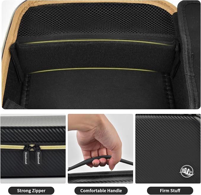 Boobowl Barber Accessories Bag for Clippers and Supplies, Hair Clipper Box | Portable Mens Clipper Storage Organizer for Hair Cutting, Guard Grooming Kit and Barbers Supplies (Bag Only) - Dark Black