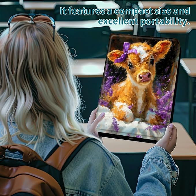 Case for Samsung Galaxy Tab S6 Lite 10.4" 2024/2022/2020, 360 Degree Rotating Stand with Multi-Angle Vertical & Horizontal Viewing Shockproof Protective Shell for Women Men, Lavender Cow