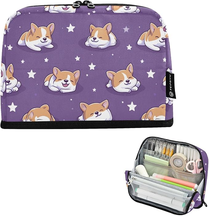 Little Cute Pet Dog Pencil Case Bag Boys Girls Kids | Large Pencil Pouch Pen Bag Holder with Big Capacity